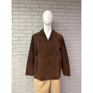 Wilson’s Men’s Brown Suede Long Sleeve Leather Jacket Size L